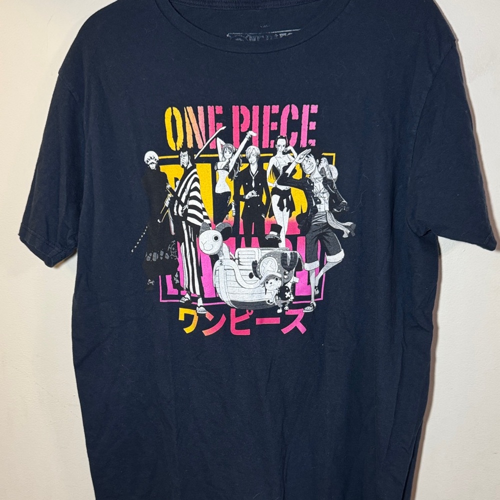 Anime One Piece Graphic T-Shirt - Navy blue